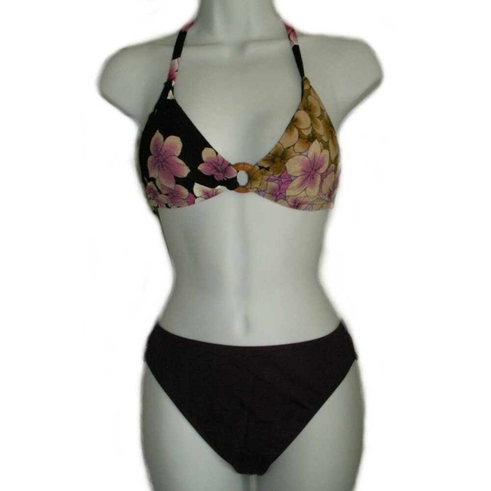 BECCA INC Purple Floral Bikini - Sz S - NEW